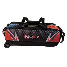 Moxy Dye-Sublimated Slim Triple Bowling Bag- Red/Black/Silver