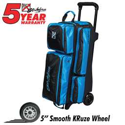 KR Konvoy Triple Roller Bowling Bag- Black/Caribbean Blue