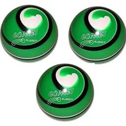 EPCO Duckpin Bowling Balls - Comet Rubber - Green with Black & White (5 inch- 3lbs. 10 oz.) - 3 Balls