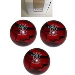 EPCO Duckpin Bowling Ball - Cobra Pro Rubber - Red & Black (4 7/8 inch- 3lbs. 12oz.) - 3 Balls