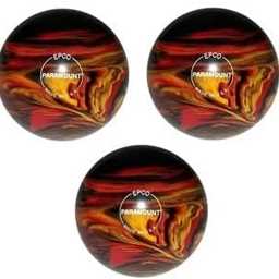 EPCO Duckpin Bowling Balls - Marbleized - Black, Red & Yellow (4 3/4 inch- 3lbs. 6 oz.) 3 Balls