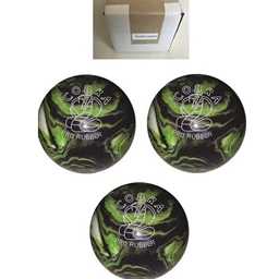 EPCO Duckpin Bowling Ball - Cobra Pro Rubber - Purple, Lime & White (5 inch- 3lbs. 10oz.) - 3 Balls