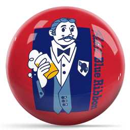 Man With Beer Bowling Ball (Pabst Blue Ribbon) - Red