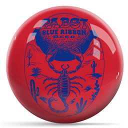 Pabst Blue Ribbon Scorpion Bowling Ball - Red With Blue Logo