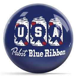 Pabst Blue Ribbon USA Cans Bowling Ball - Blue