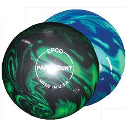 EPCO Duckpin Bowling Ball- Marbleized Glow - Green & Black (4 7/8 inch - 3lbs 8oz) 1 Ball