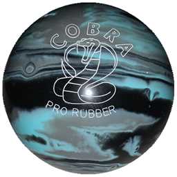 EPCO Duckpin Bowling Ball - Cobra Pro Rubber - Black, Light Blue & Grey (4 3/4 inch- 3lbs. 8oz.) 1 Ball