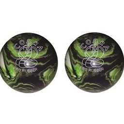 EPCO Duckpin Bowling Ball - Cobra Pro Rubber - Purple, Lime & White (4 3/4 inch- 3lbs. 8oz.) - 2 Balls