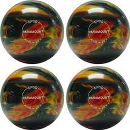 EPCO Candlepin Bowling Ball- Marbleized - Black, Red & Yellow (4 1/2 inch- 2lbs. 6oz.) 4 Balls