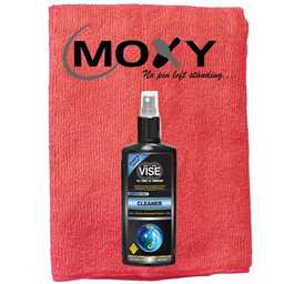 Vise Bowling Ball Cleaner 8oz Spray Bottle with Moxy Micro Fiber Cleaning Towel (Red)