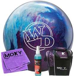 Columbia 300 White Dot Peek-A-Boo Berry Bowling Ball  | Moxy Strike Purple Bowling Bag | Moxy Purple Micro Fiber Towel | Moxy Xtreme Power Cleaner Package