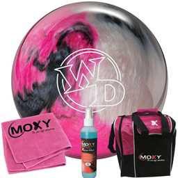 Columbia 300 White Dot Wild Orchid Bowling Ball  | Moxy Strike Pink Bowling Bag | Moxy Pink Micro Fiber Towel | Moxy Xtreme Power Cleaner Package