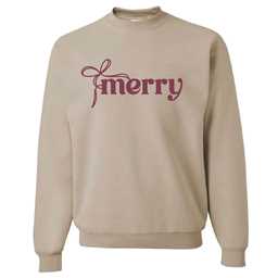 Merry Christmas Bow Womens Crewneck - Multiple Colors