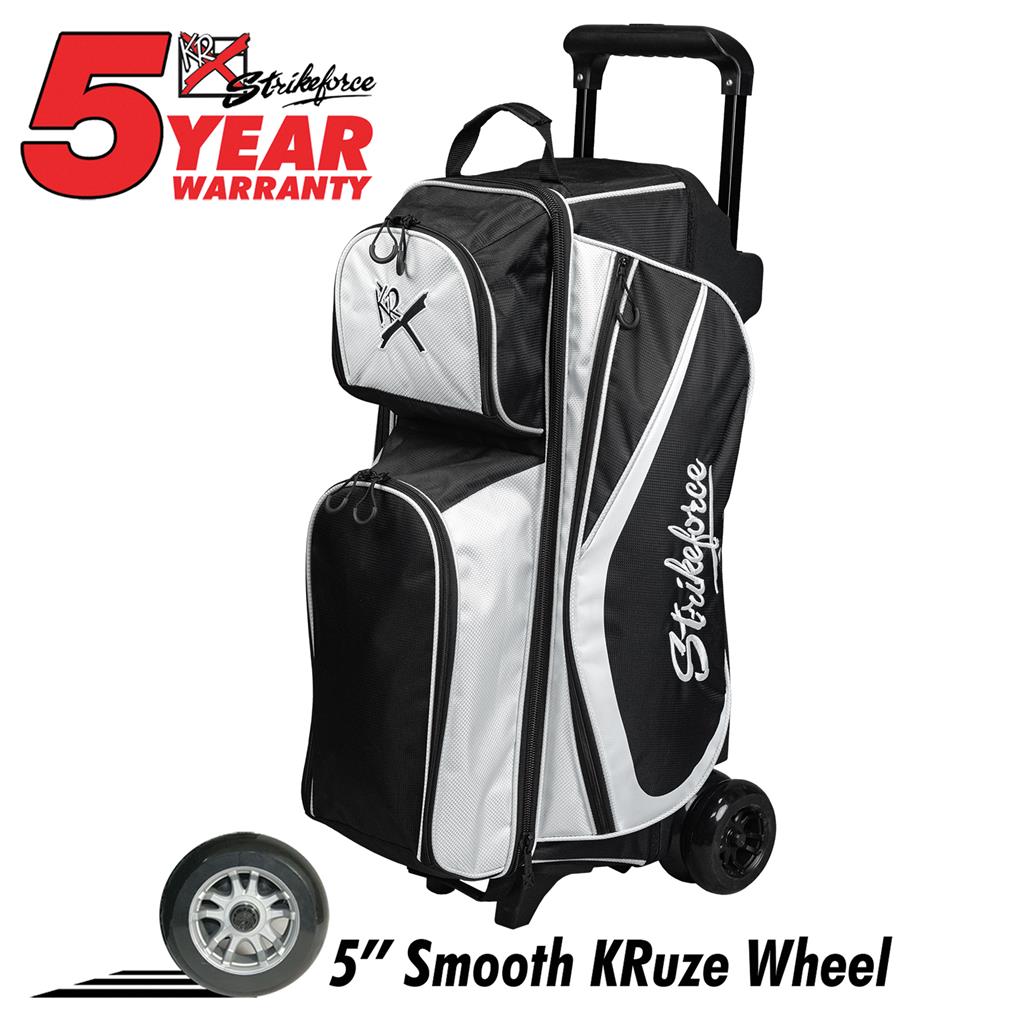 KR Drive Triple Roller Bowling Bag - Black/White