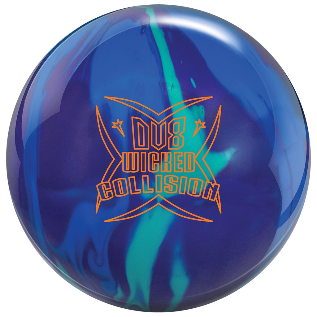 DV8 PRE-DRILLED Wicked Collision Bowling Ball - Royal Blue/Purple/Teal 