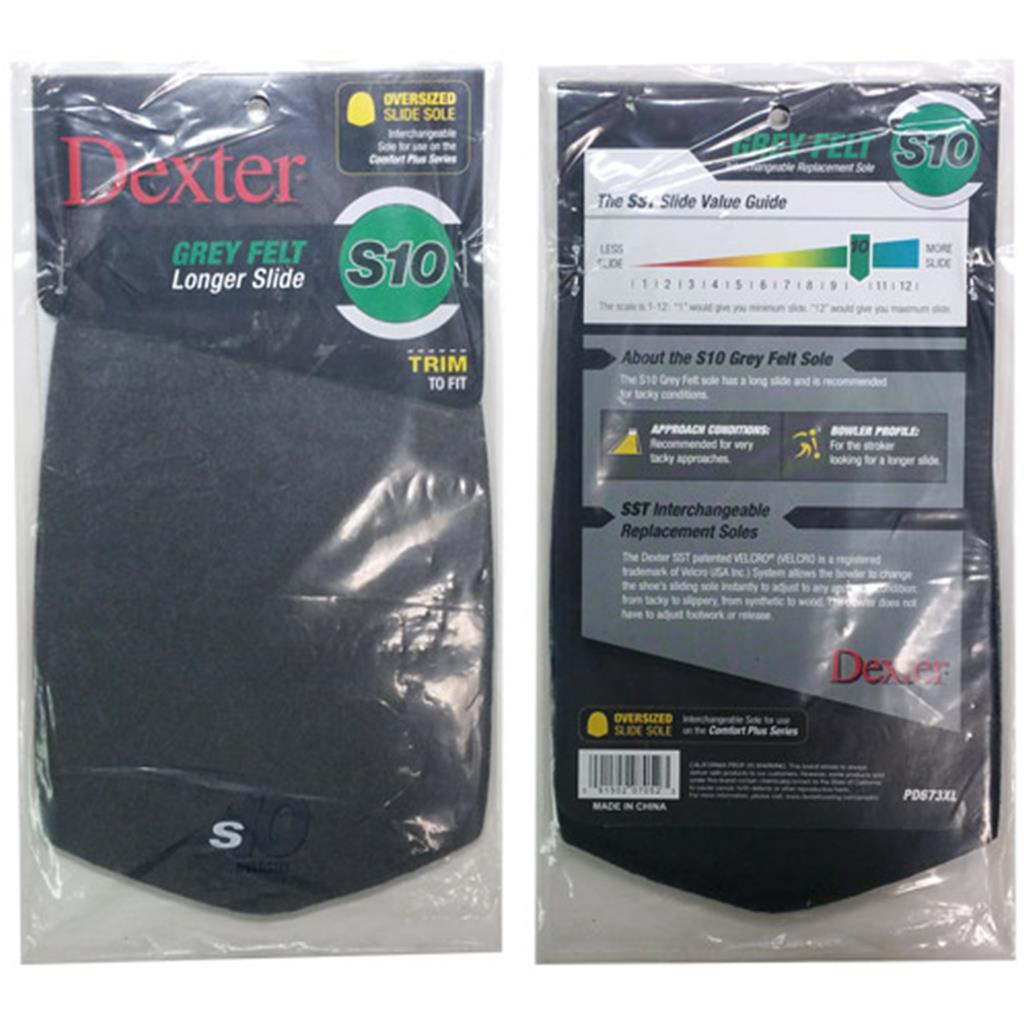 Dexter S10 Grey Felt Microfiber SST Slide Sole OVERSIZE- Cut to Fit (Not compatible with Dexter T·H·E 9 shoes) 