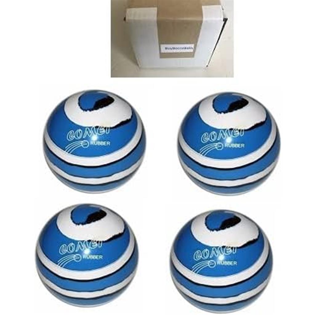 Candlepin Bowling Balls - Comet Rubber - Royal with White & Black (4 1/2 inch- 2lbs. 6oz.)- 4 Balls