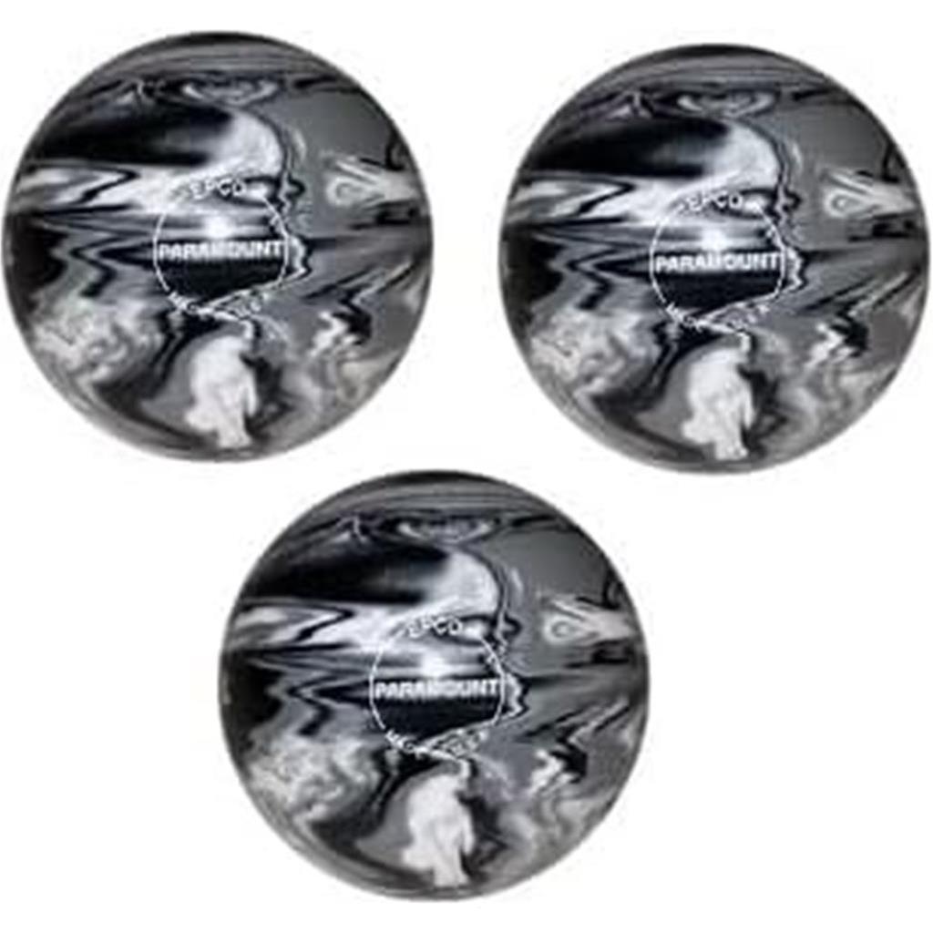 EPCO Duckpin Bowling Balls - Marbleized - Black, White & Grey (4 7/8 inch- 3lbs. 12 oz.) 3 Balls