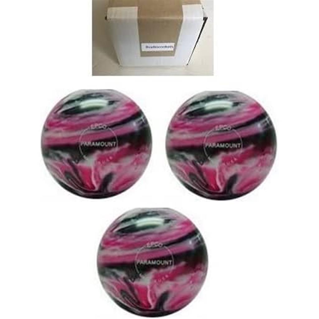 EPCO Duckpin Bowling Balls - Marbleized - Magenta, Black & White- (4 7/8 inch- 3lbs. 12 oz.) 3 Balls