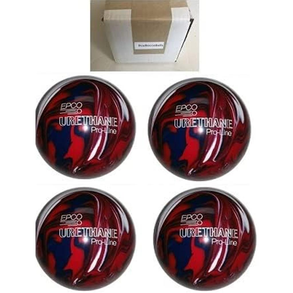 EPCO Candlepin Bowling Balls - Urethane - Dark Red, Royal & White - (4 1/2 inch- 2lbs. 6oz.) 4 Balls