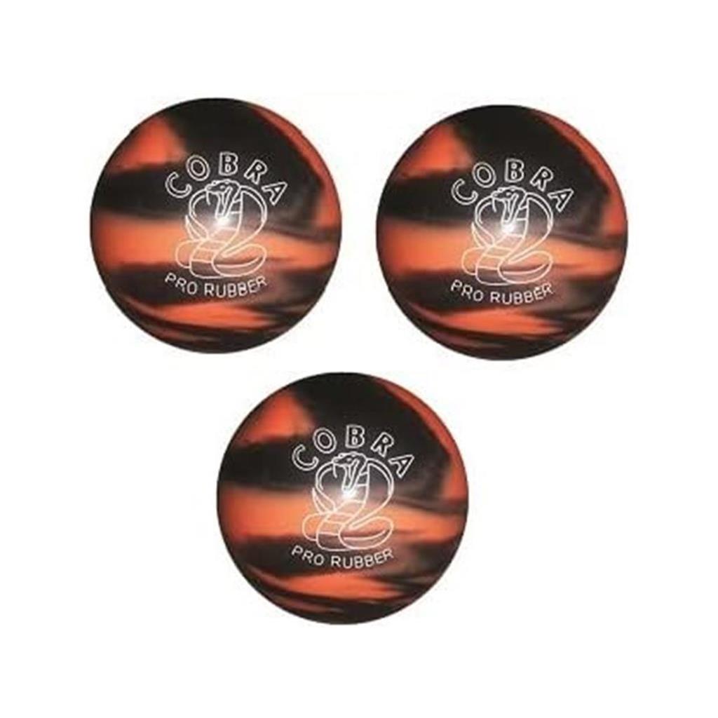 EPCO Duckpin Bowling Ball - Cobra Pro Rubber - Orange & Black (5 inch- 3lbs. 12oz.) - 3 Balls