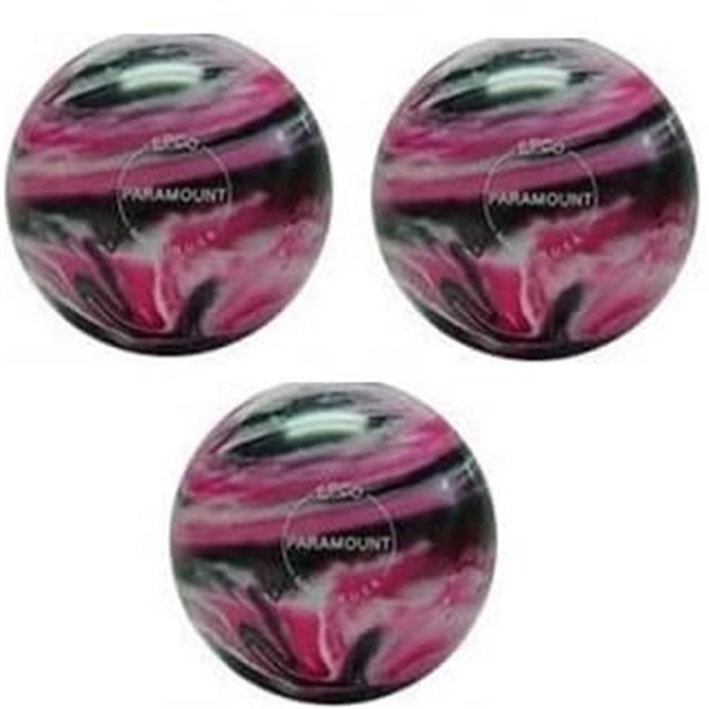 Duckpin Bowling Balls - Marbleized - Magenta, Black & White (4 3/4 inch- 3lbs. 6 oz.) 3 Balls