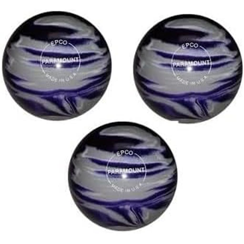 EPCO Duckpin Bowling Balls - Marbleized - Purple, Grey & White (4 3/4 inch- 3lbs. 6 oz.) 3 Balls