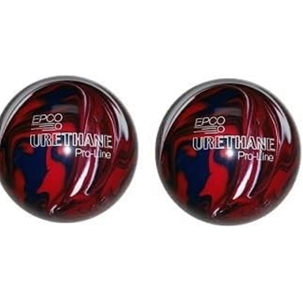 EPCO Duckpin Bowling Balls- Urethane - Dark Red, Royal & White (5 inch- 3lbs. 10 oz.) 2 Balls