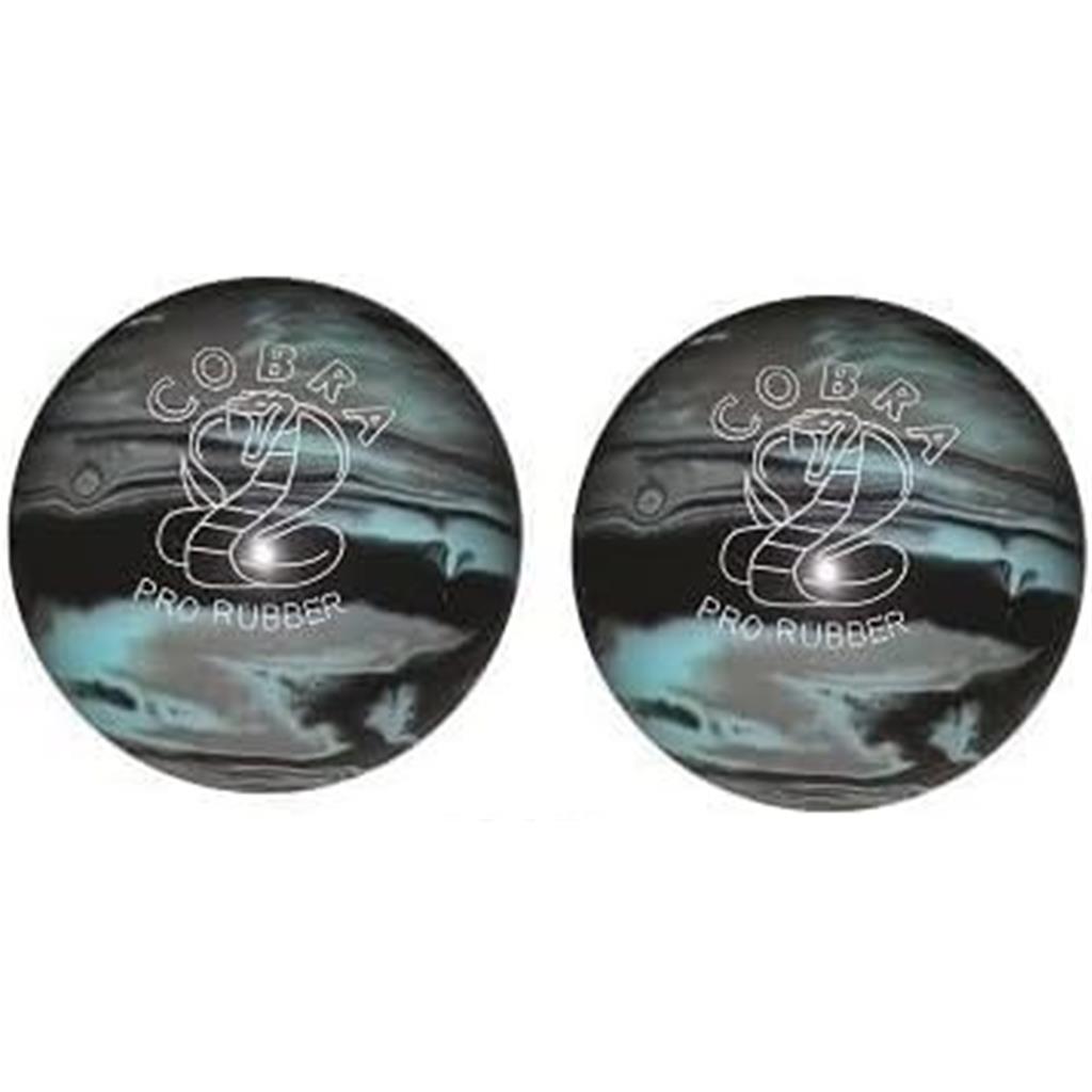 EPCO Duckpin Bowling Ball - Cobra Pro Rubber - Black, Light Blue & Grey (4 3/4 inch- 3lbs. 10oz.) - 2 Balls