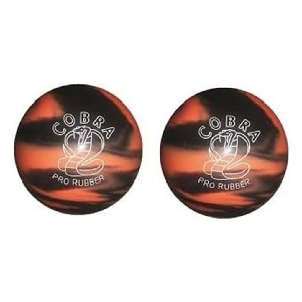 EPCO Duckpin Bowling Ball - Cobra Pro Rubber - Orange & Black (4 3/4 inch- 3lbs. 10oz.) - 2 Balls