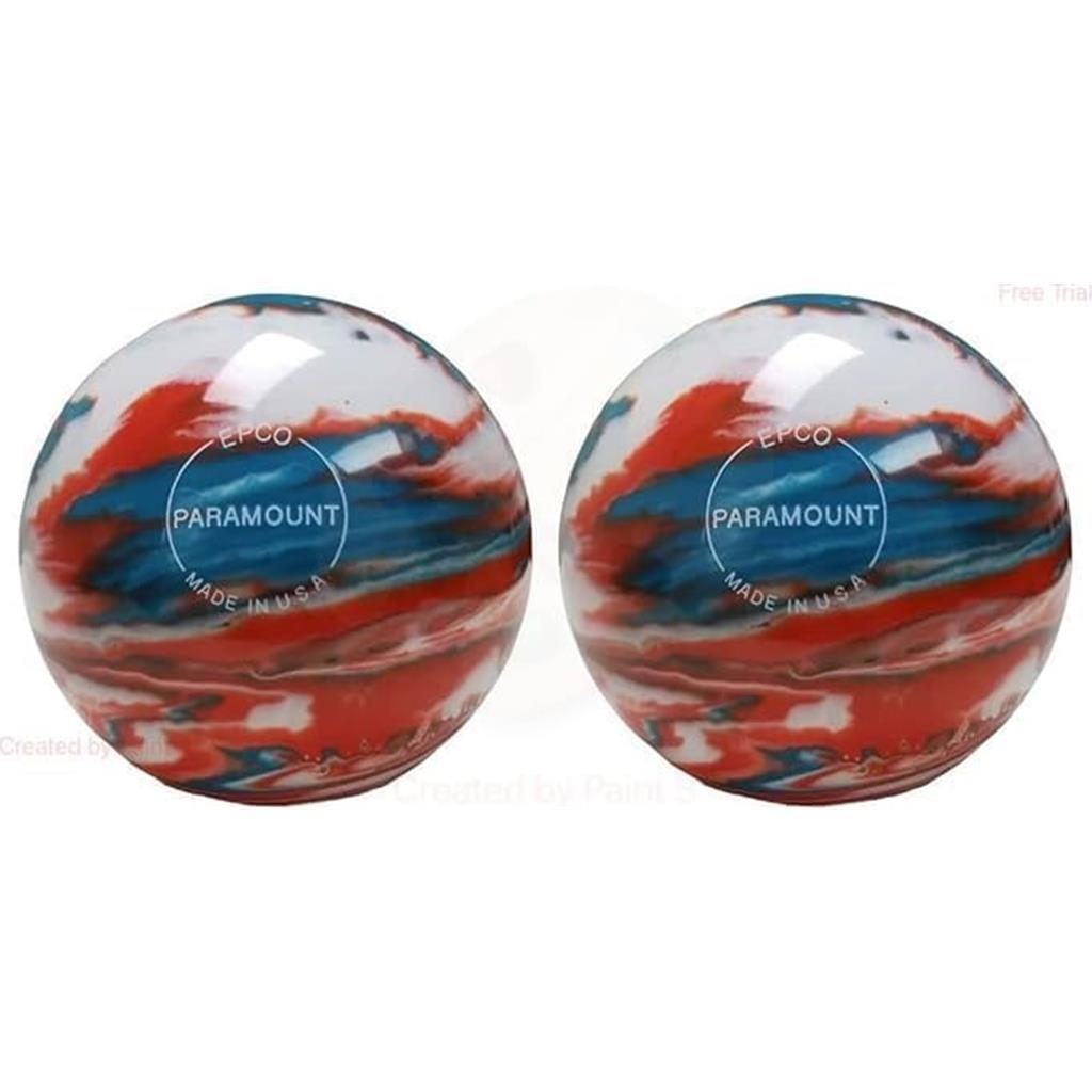 EPCO Duckpin Bowling Balls- Marbleized - Turquoise, Orange & White (4 7/8 inch- 3lbs. 10 oz.) 2 Balls