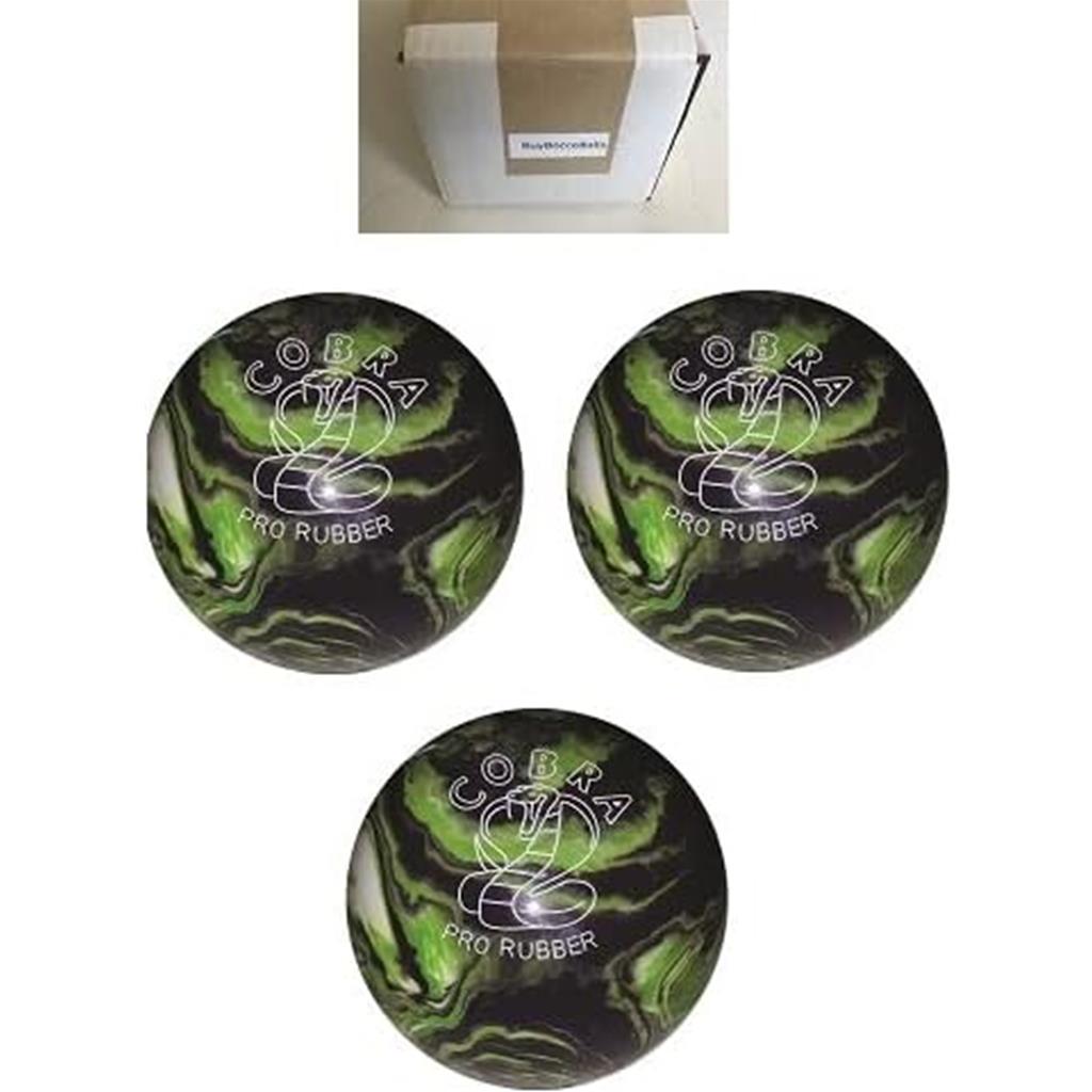 EPCO Duckpin Bowling Ball - Cobra Pro Rubber - Purple, Lime & White (5 inch- 3lbs. 10oz.) - 3 Balls