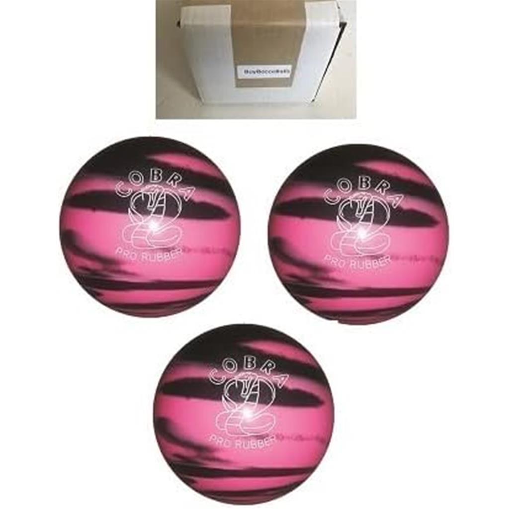 EPCO Duckpin Bowling Ball - Cobra Pro Rubber - Pink & Black (4 3/4 inch- 3lbs. 6oz.) - 3 Balls