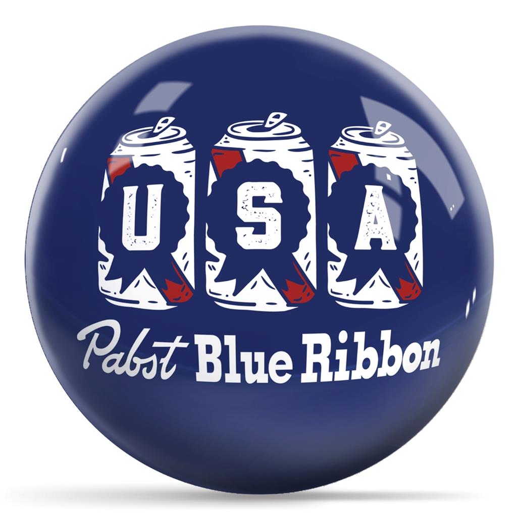 Pabst Blue Ribbon USA Cans Bowling Ball - Blue