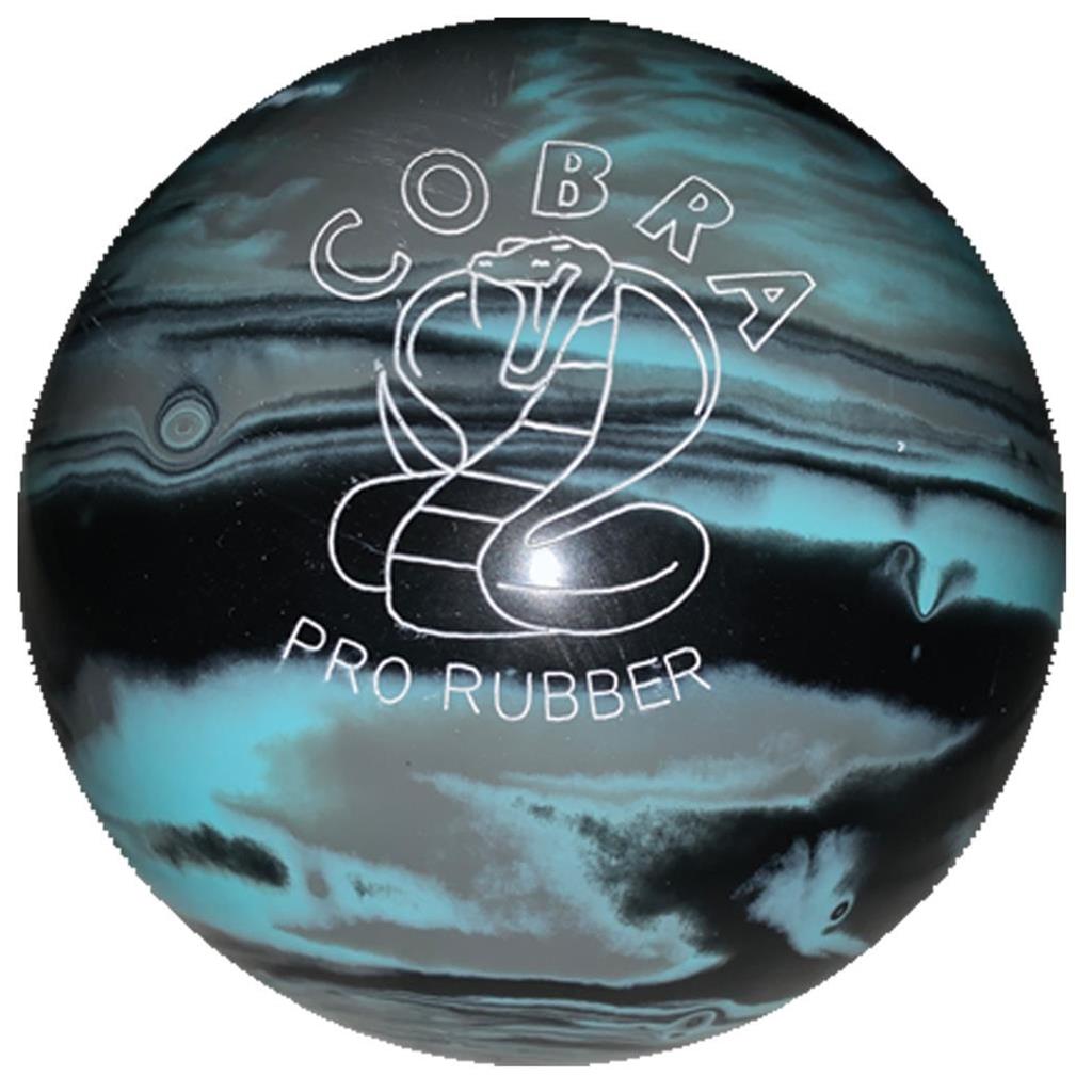 EPCO Duckpin Bowling Ball - Cobra Pro Rubber - Black, Light Blue & Grey (5 inch- 3lbs. 10oz.) 1 Ball