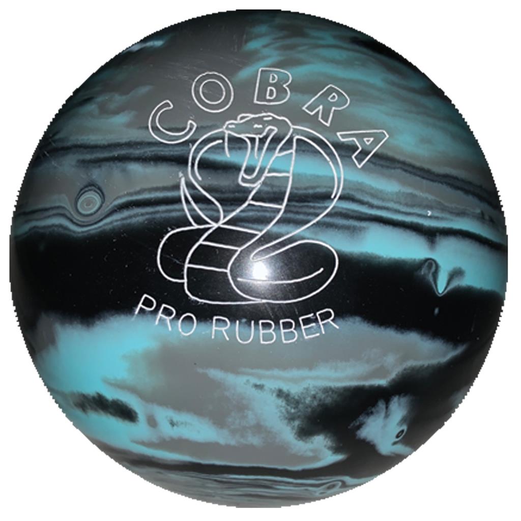 EPCO Duckpin Bowling Ball - Cobra Pro Rubber - Black, Light Blue & Grey (4 7/8 inch- 3lbs. 12oz.) 1 Ball