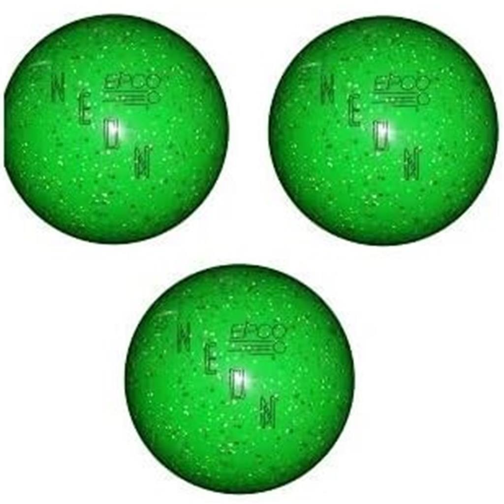 EPCO Duckpin Bowling Balls - Neon Speckled - Green (4 7/8 inch- 3lbs. 8 oz.) - 3 Balls