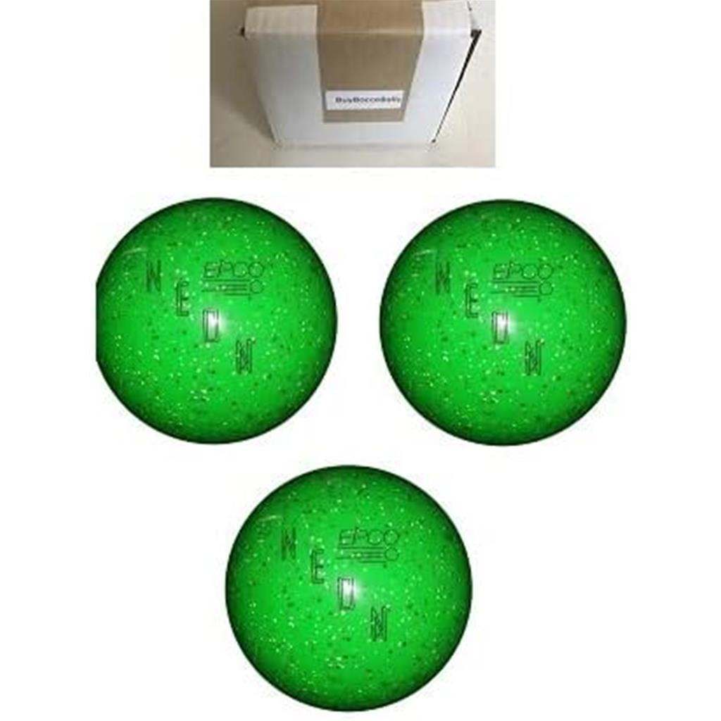 EPCO Duckpin Bowling Balls - Neon Speckled - Green (4 7/8 inch- 3lbs. 12 oz.) - 3 Balls