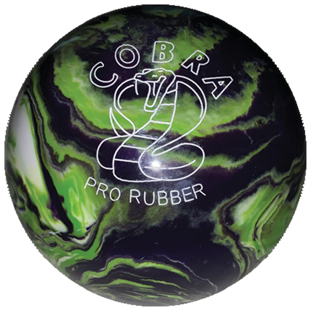 EPCO Duckpin Bowling Ball - Cobra Pro Rubber - Purple, Lime & White (4 7/8 inch- 3lbs. 10oz.) 1 Ball