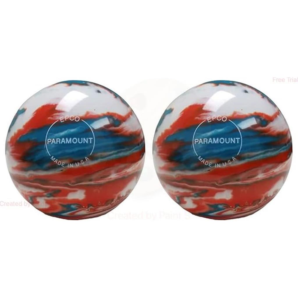 EPCO Duckpin Bowling Balls- Marbleized - Turquoise, Orange & White (5 inch- 3lbs. 12 oz.) 2 Balls