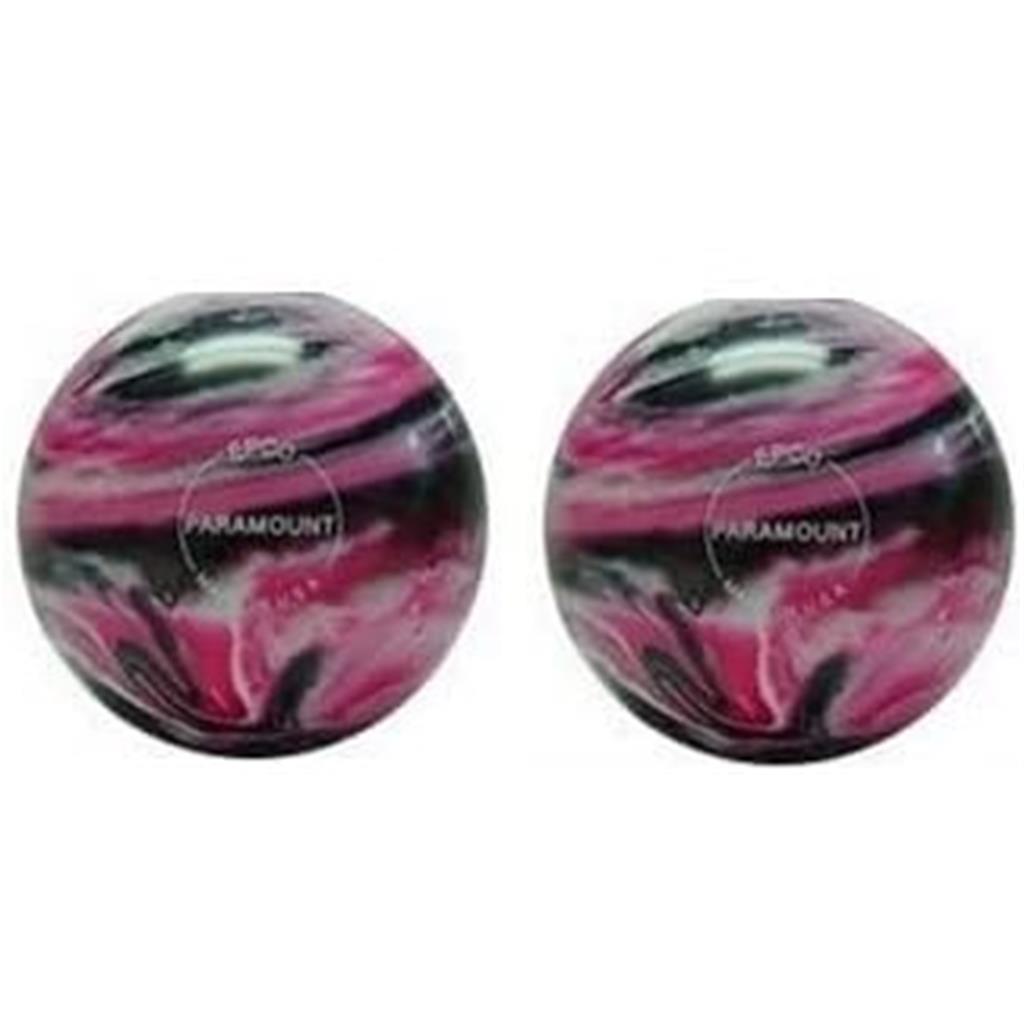 EPCO Duckpin Bowling Balls- Marbleized - Magenta, Black & White (4 3/4 inch- 3lbs. 6 oz.) 2 Balls