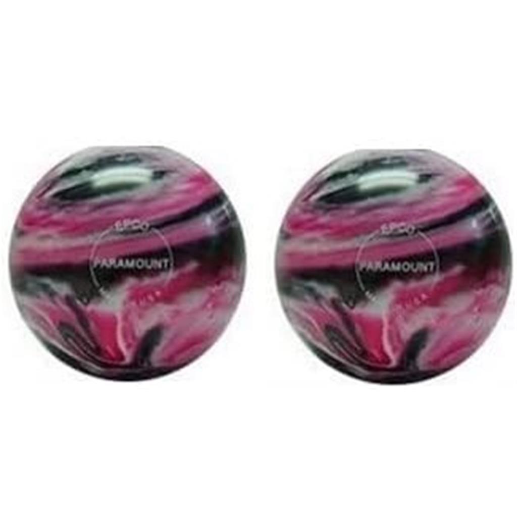 EPCO Duckpin Bowling Balls- Marbleized - Magenta, Black & White (4 7/8 inch- 3lbs. 8 oz) 2 Balls