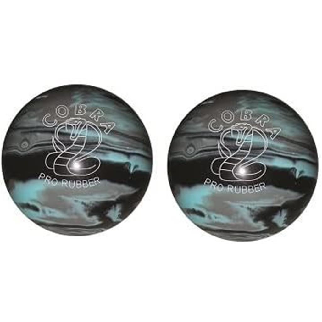 EPCO Duckpin Bowling Ball - Cobra Pro Rubber - Black, Light Blue & Grey (4 3/4 inch- 3lbs. 8oz.) 2 Balls