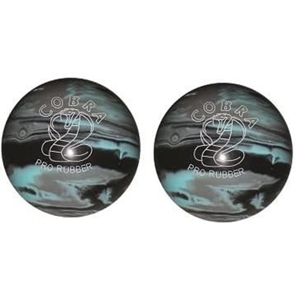 EPCO Duckpin Bowling Ball - Cobra Pro Rubber - Black, Light Blue & White (5 inch- 3lbs. 10oz.) 2 Balls