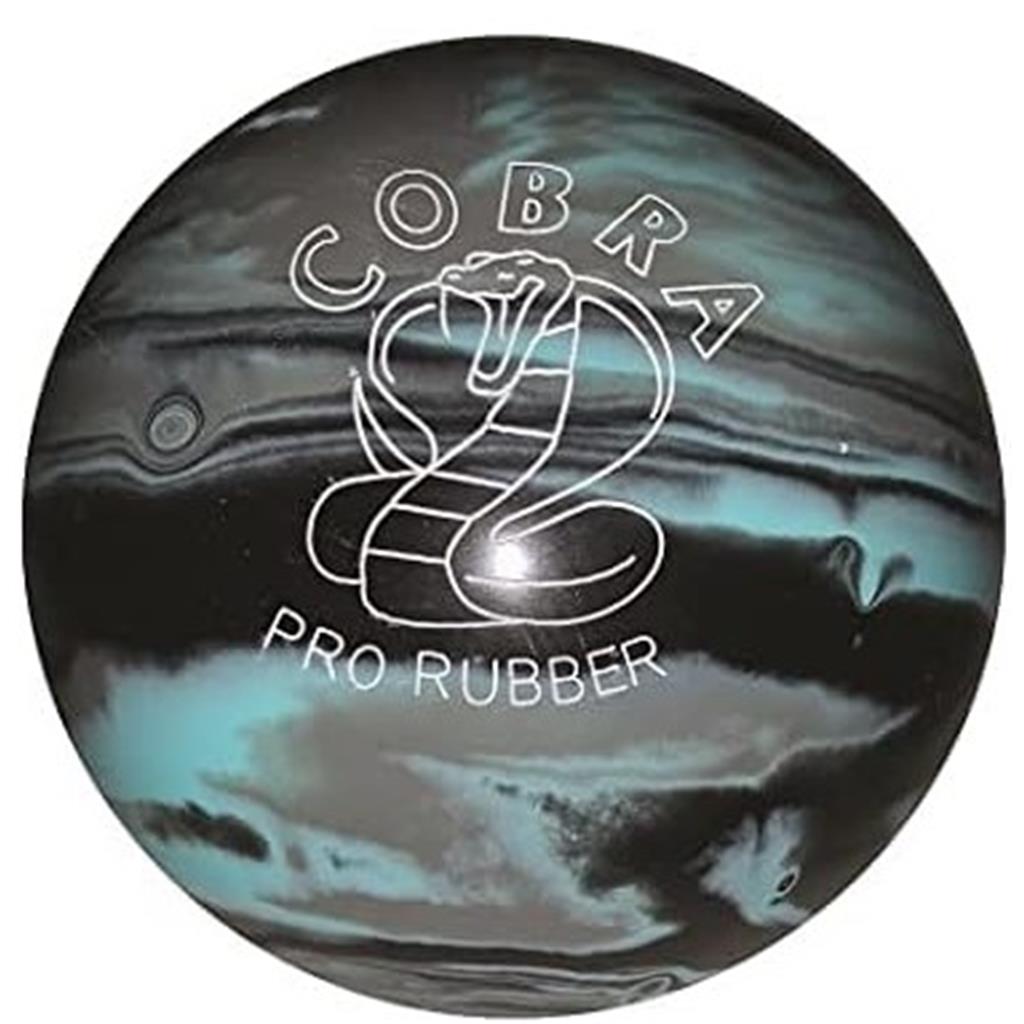 EPCO Duckpin Bowling Ball - Cobra Pro Rubber - Black, Light Blue & White (5 inch- 3lbs. 8oz.) -1 Ball