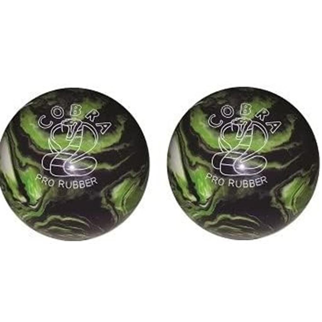 EPCO Duckpin Bowling Ball - Cobra Pro Rubber - Purple, Lime & White (4 7/8 inch- 3lbs. 8oz.) - 2 Balls