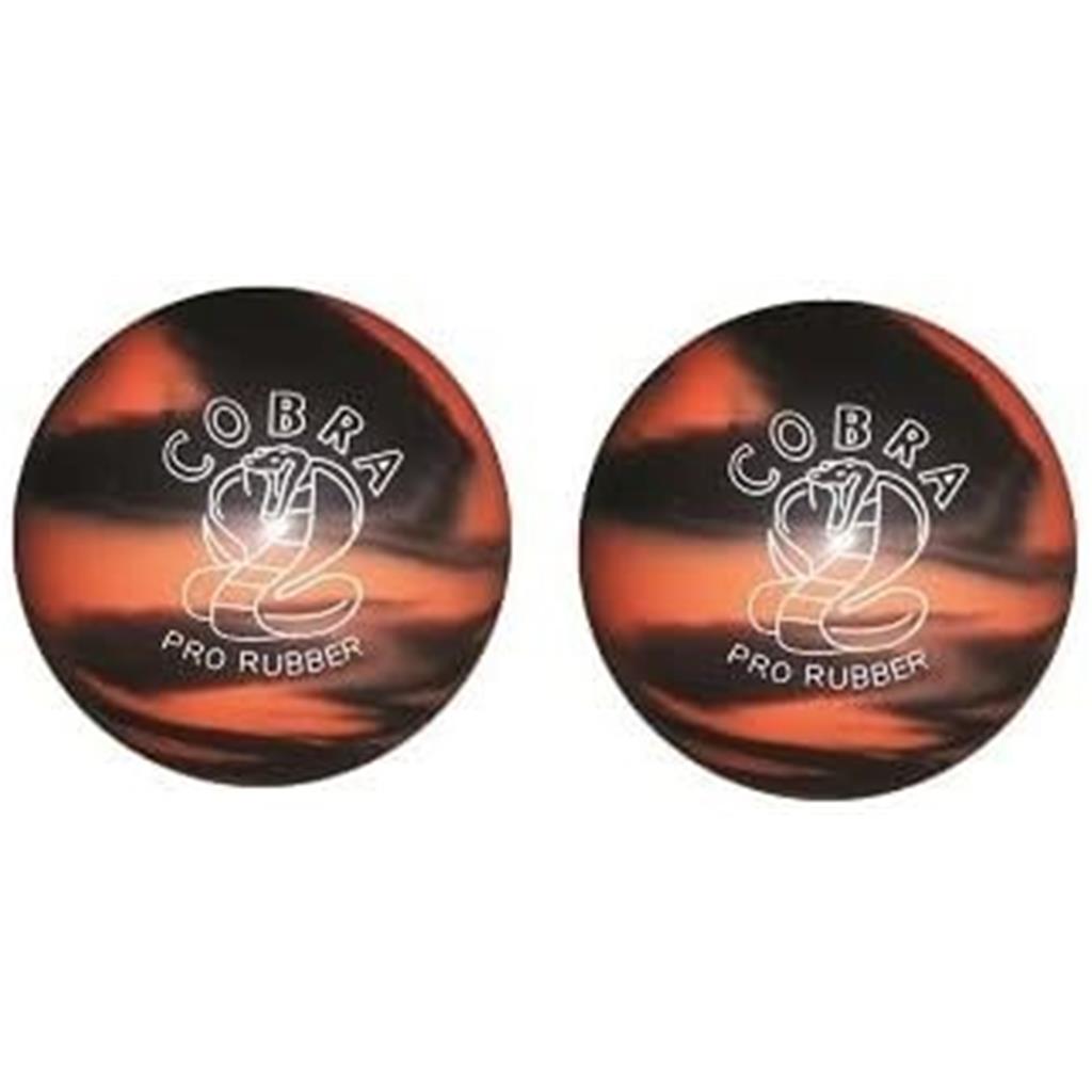 EPCO Duckpin Bowling Ball - Cobra Pro Rubber - Orange & Black (4 3/4 inch- 3lbs. 6oz.) - 2 Balls