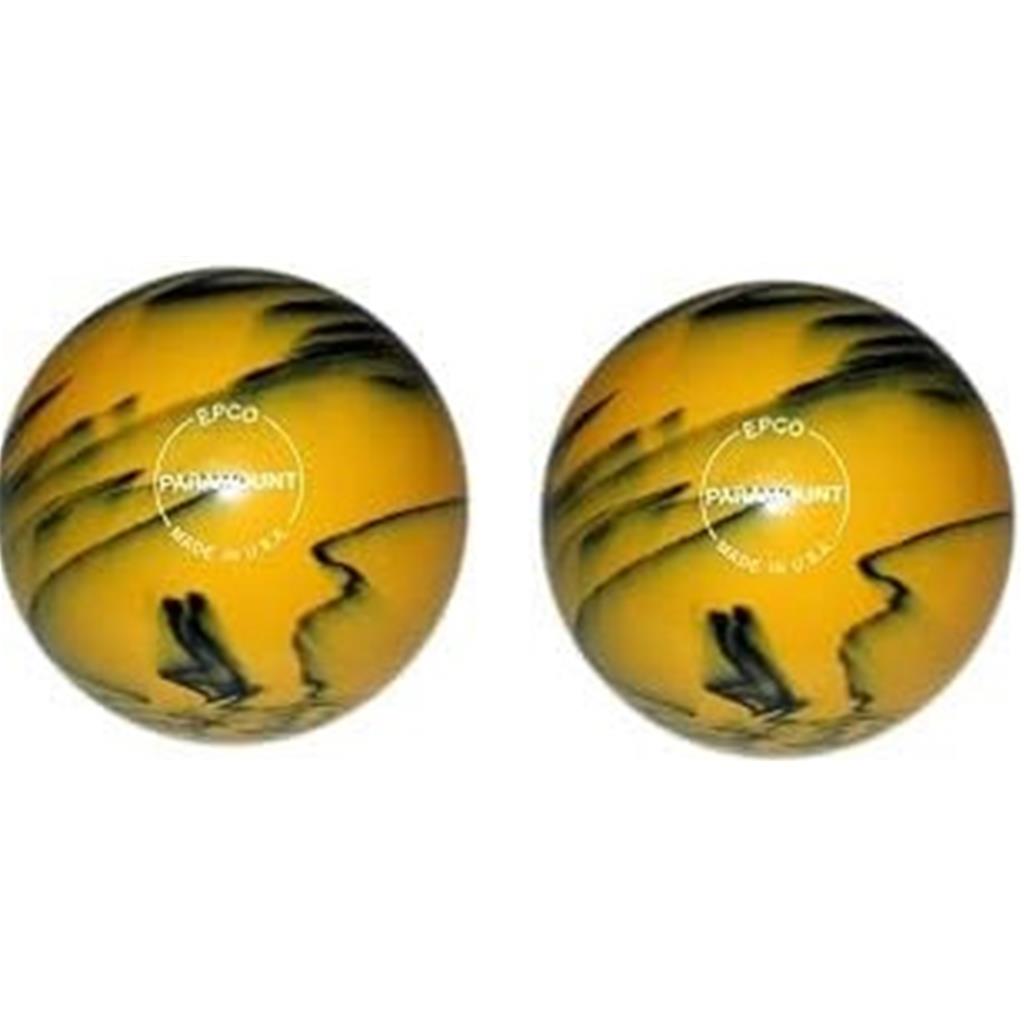 EPCO Duckpin Bowling Balls - Marbleized Glow - Yellow & Black (4 7/8 inch - 3lbs 8oz) 2 Balls