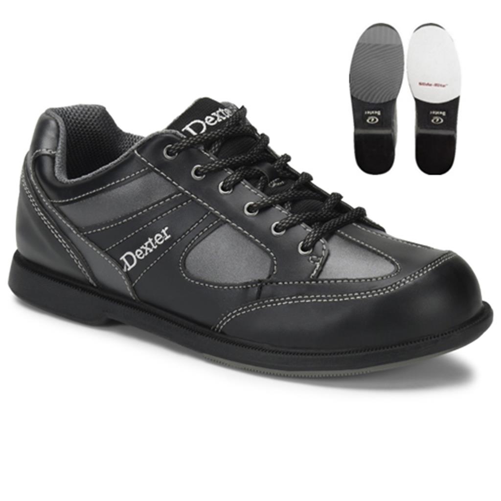 Dexter Mens Pro Am II Bowling Shoes (For right bowlers only- Not for Left handed Bowlers)- Black/Grey Alloy