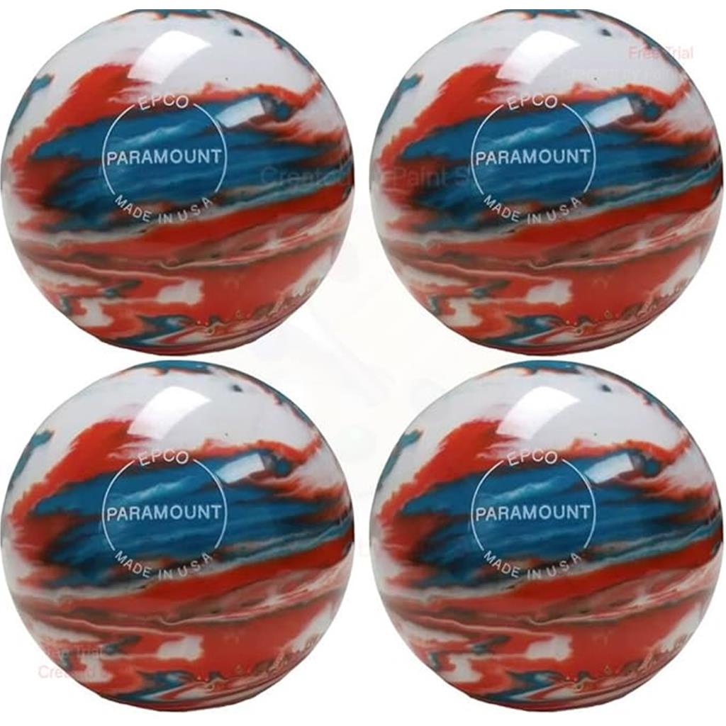 EPCO Candlepin Bowling Balls - Marbleized - Turquoise, Orange & White (4 1/2 inch- 2lbs. 5oz.) 4 Balls